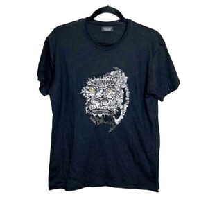 ZARA MAN Sequin Embroidered Gorilla Face T-Shirt size Medium